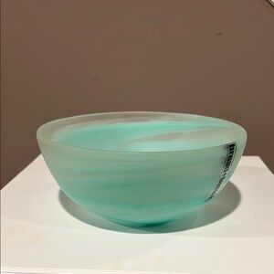 bread+butter Swirl Frosted Turquoise Resin Small Serve Bowl